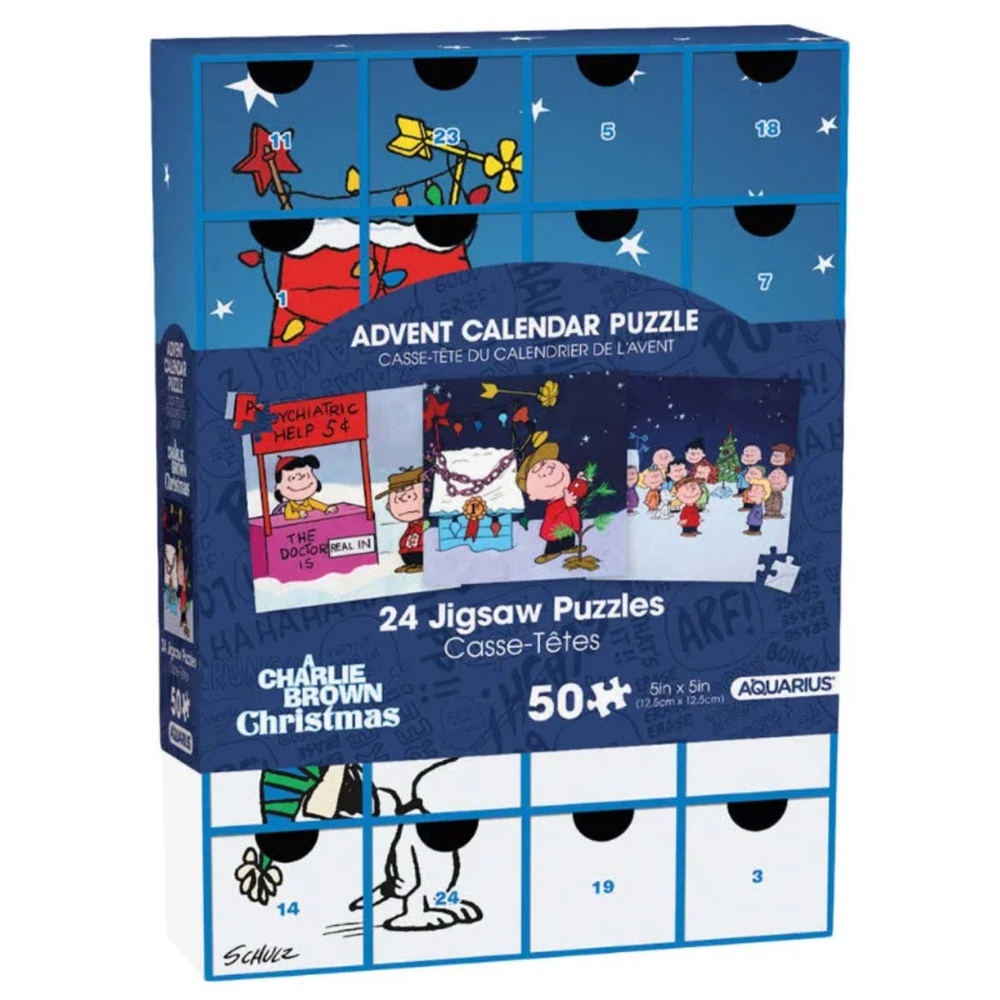 Brand new Aquarius PEANUTS SNOOPY Christmas Advent Calendar Puzzle 24 x 50pcs